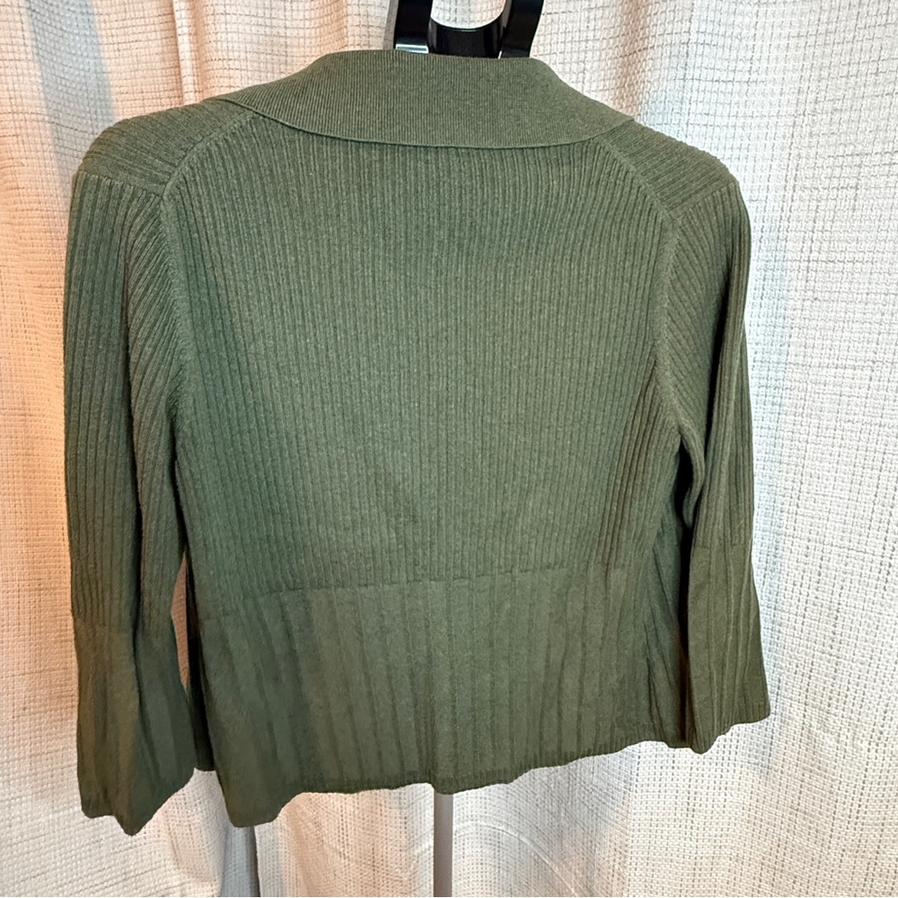 croft & barrow Olive Green Ribbed Single-Button Blazer - Picture 2 of 5